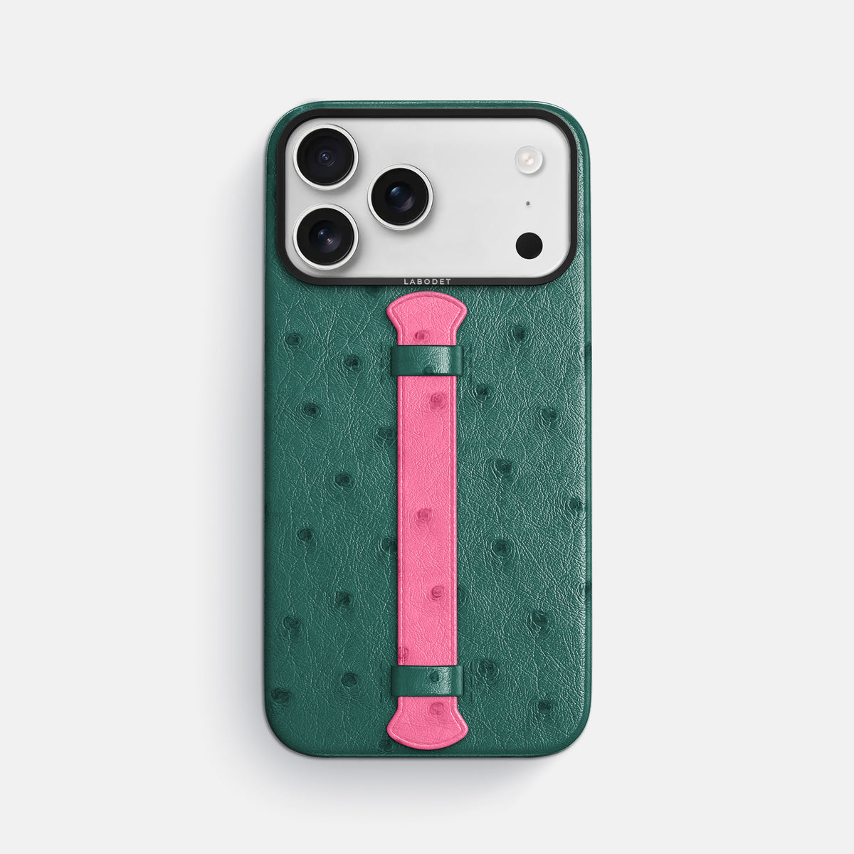 Center Handle Coloré For iPhone 17 Pro Max In Ostrich -1 | Forest-Green-Black