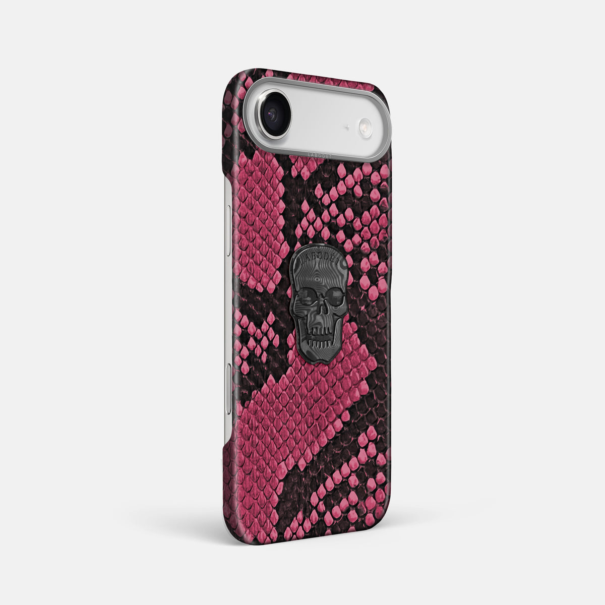 Classic Case With Carbon Skull For iPhone 17 Air In Deluxe Python -2 | Burgundy-Steel