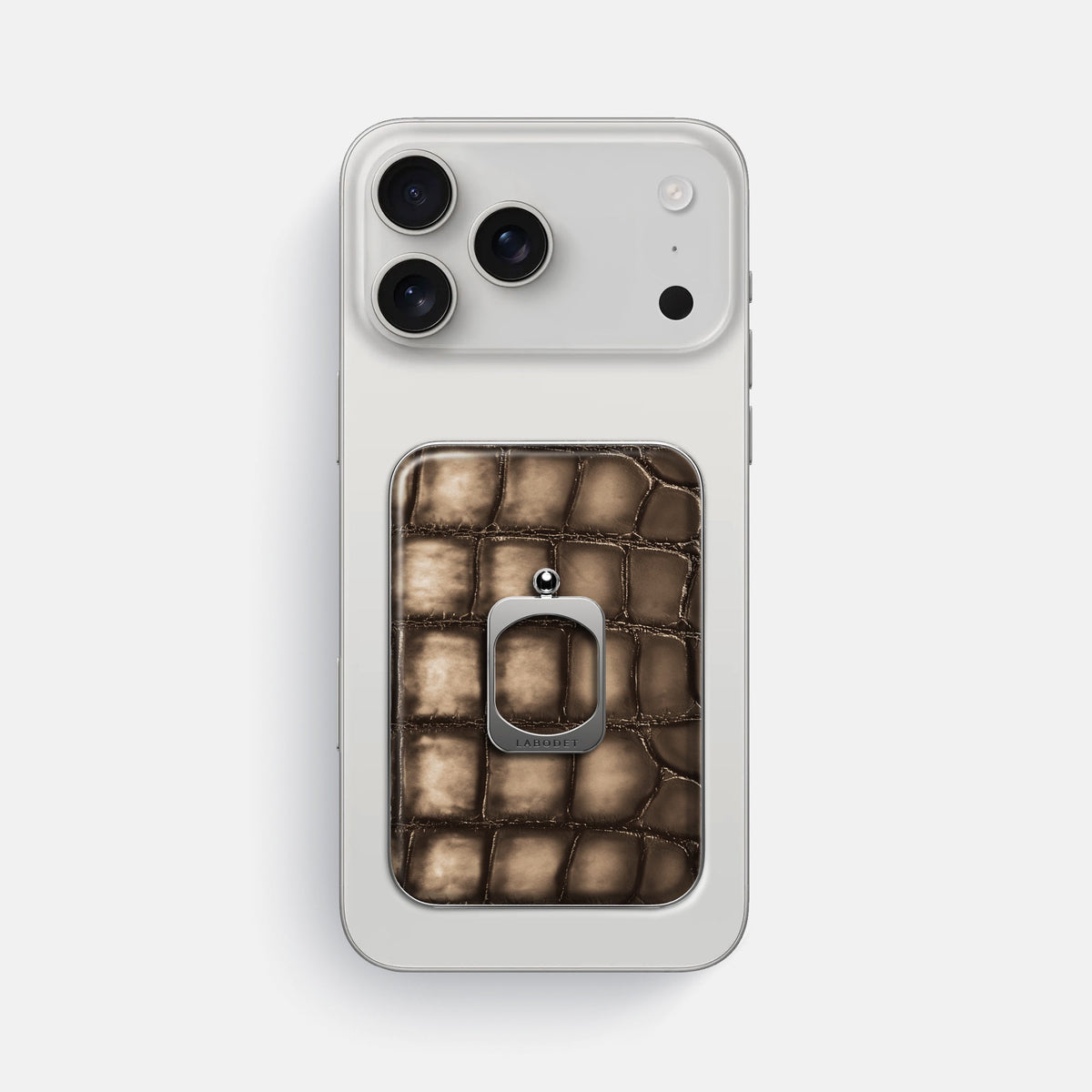 MagSafe Ring For iPhone 18 Pro Max In Patina Alligator -2 | Etoupe-Steel