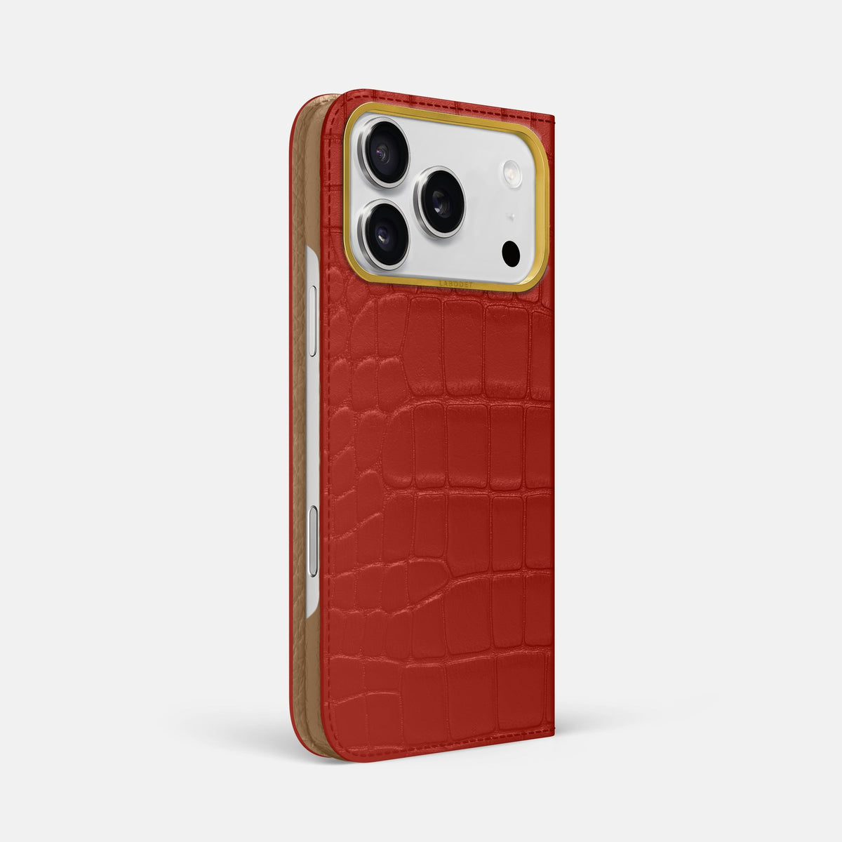 Folio Case For iPhone 18 Pro Max In Alligator -1 | Red-Gold
