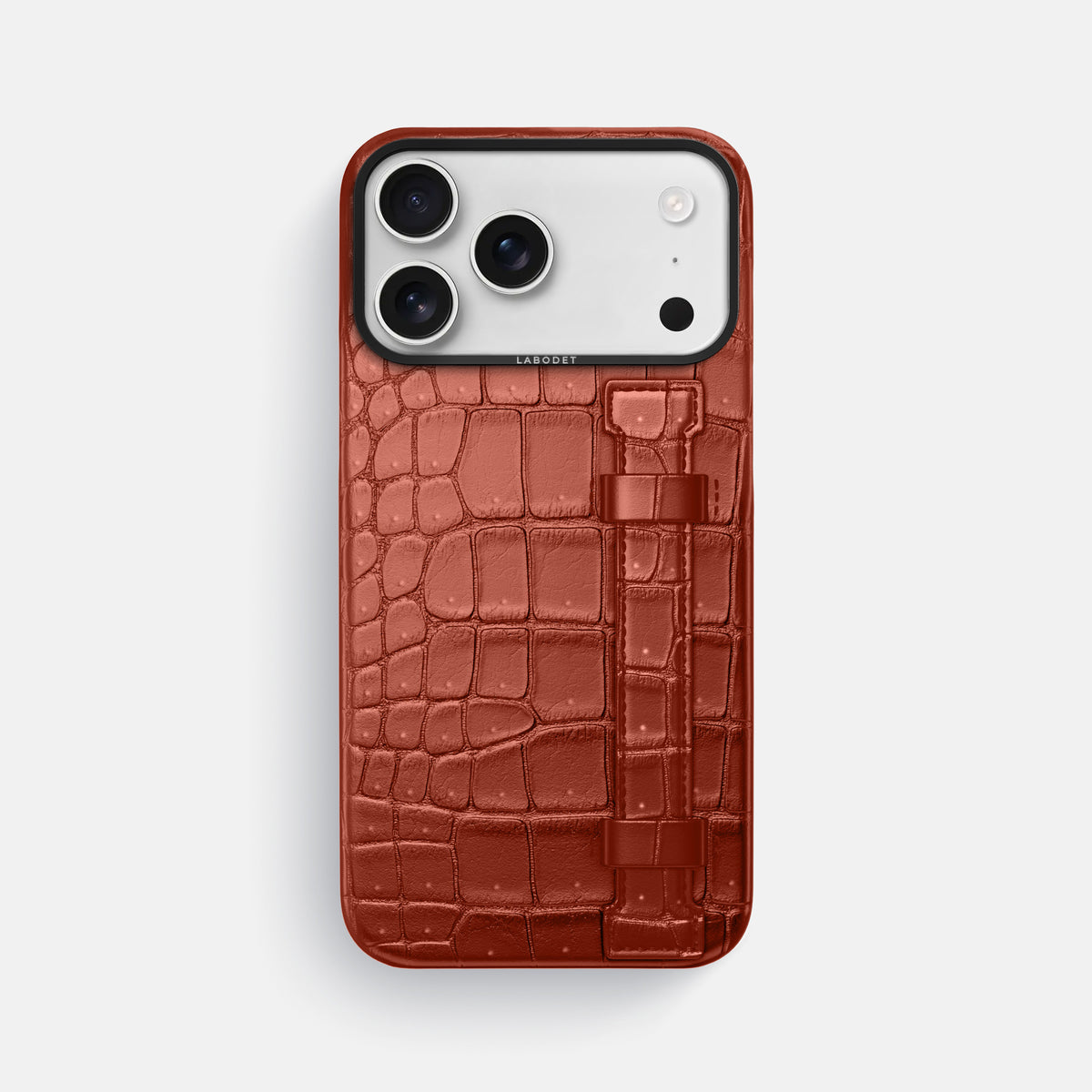 Handle Case For iPhone 17 Pro Max In Porosus Crocodile -1 | Mahogany-Brown-Black