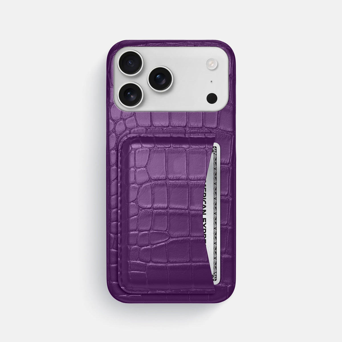 Slim Card Case For iPhone 18 Pro Max In Alligator -1 | Purple