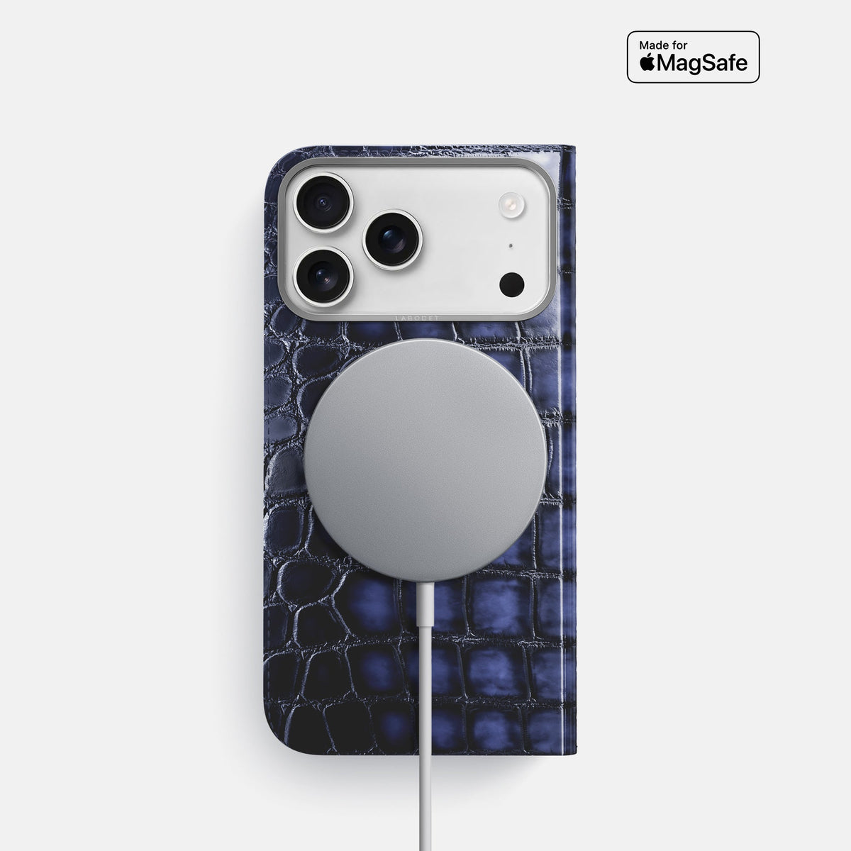 Folio Case For iPhone 18 Pro In Patina Alligator -3 | Havana-Blue-Steel