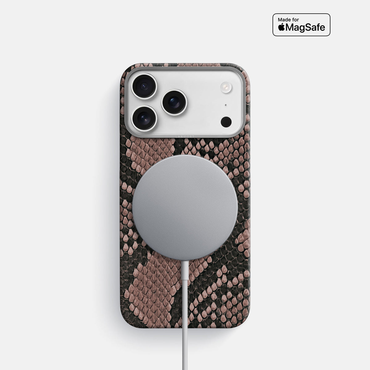 Classic Case For iPhone 18 Pro In Deluxe Python -5 | Mahogany-Brown-Steel