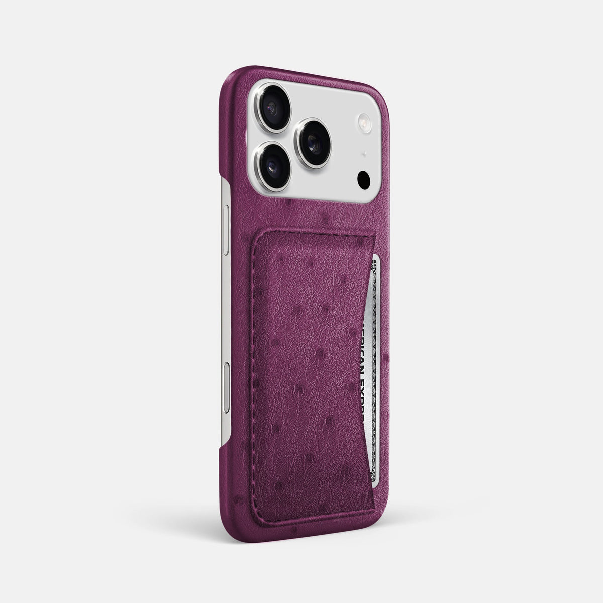 Slim Card Case For iPhone 18 Pro Max In Ostrich -2 | Purple