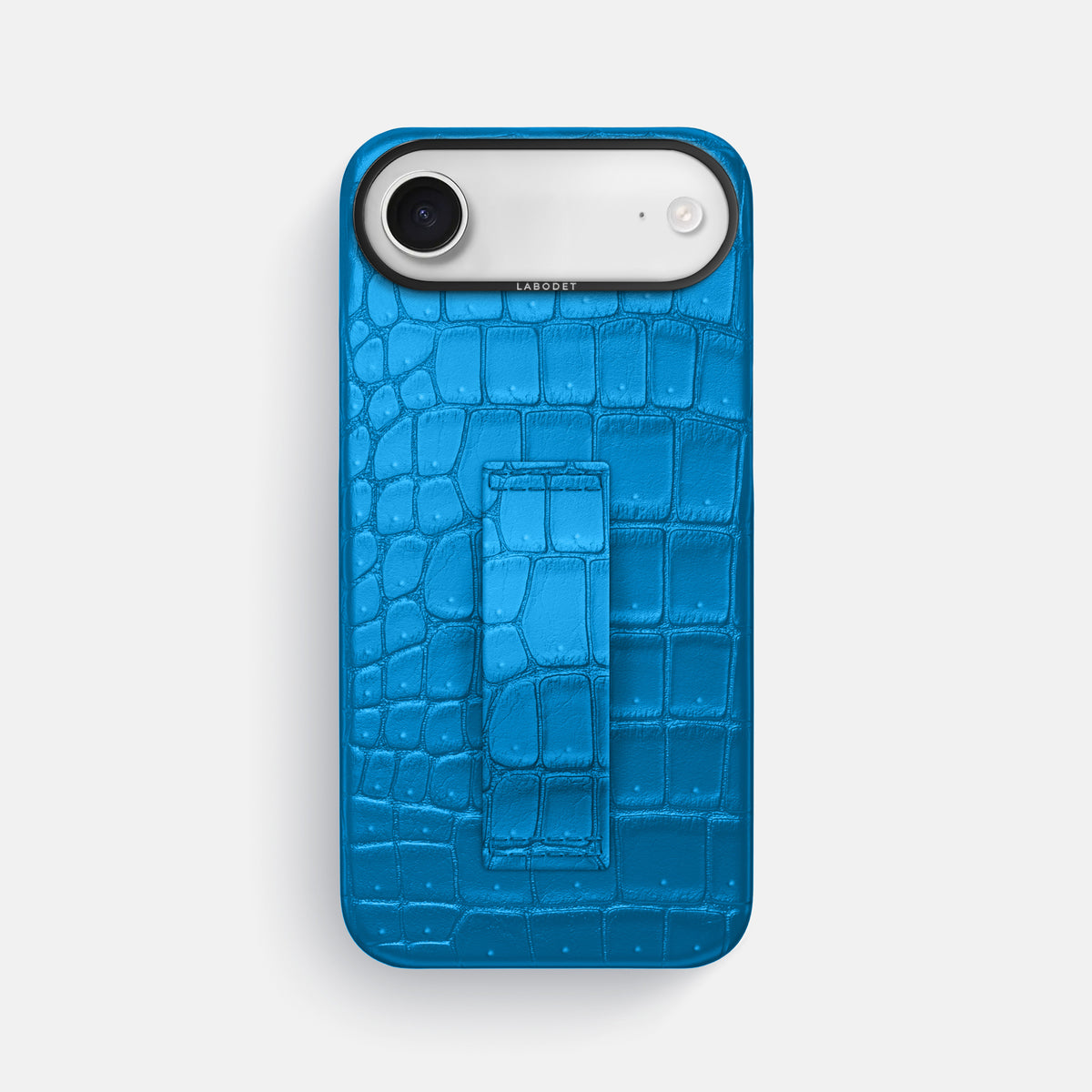 Finger Case For iPhone 17 Air In Porosus Crocodile -1 | Blue-Lagoon-Black