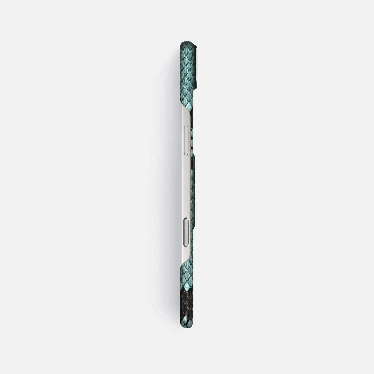 Classic Case With Titanium Skull For iPhone 17 Air In Deluxe Python -3 | Blue-Lagoon-Steel