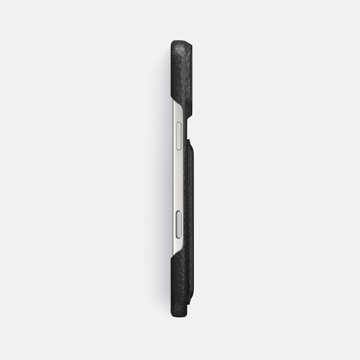 Double Card Case For iPhone 17 Pro Max In Calf -3 | Black-Black