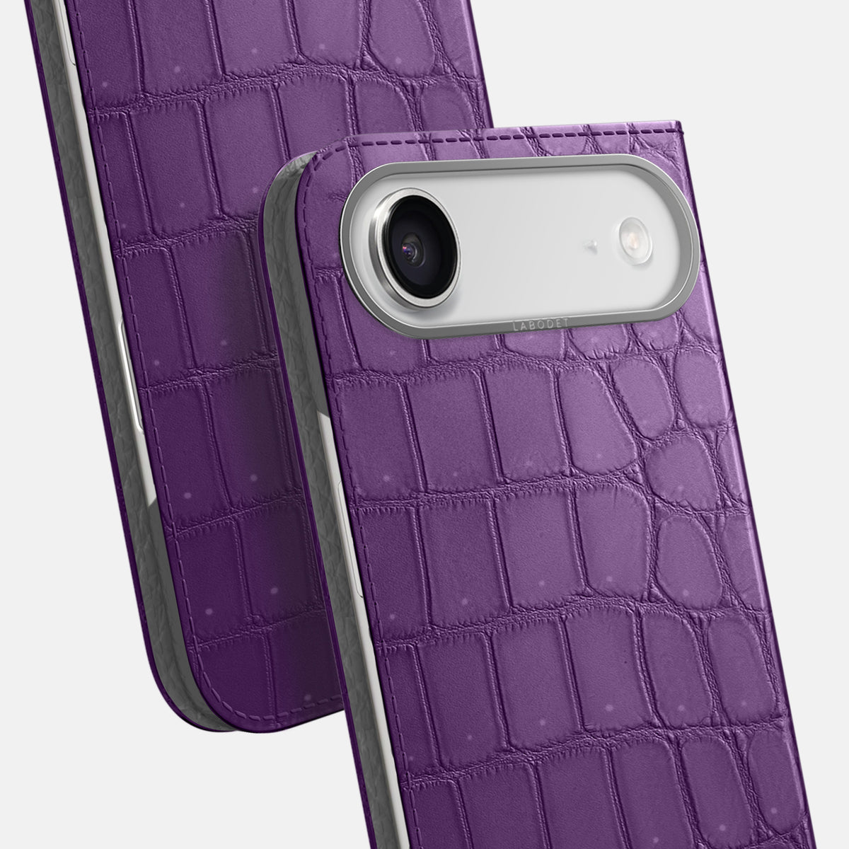Folio Case For iPhone 17 Air In Porosus Crocodile -5 | Purple-Steel