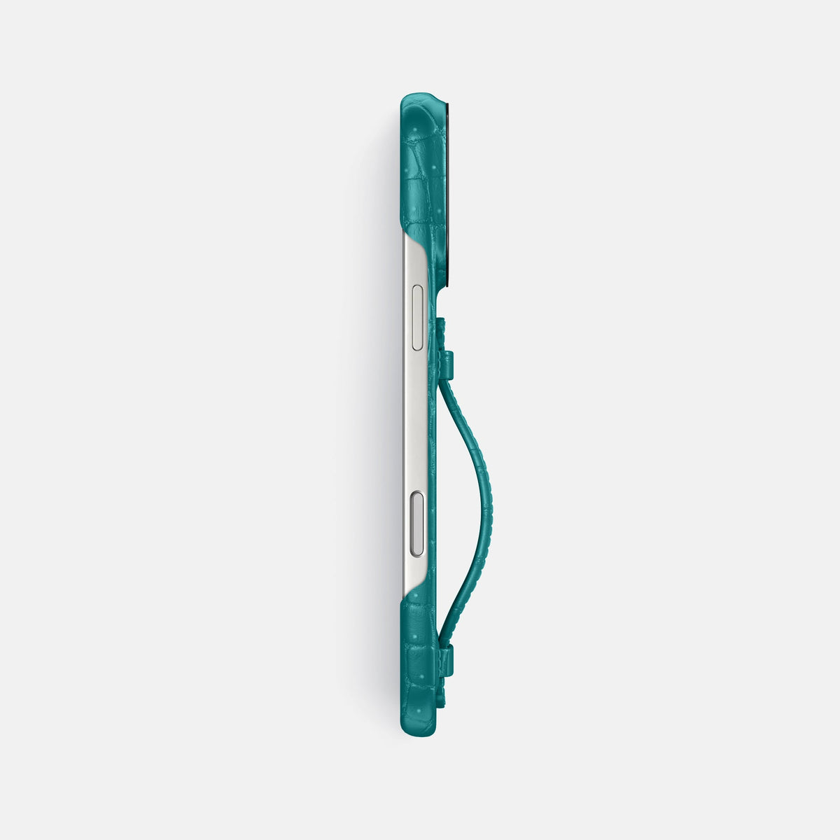 Center Handle For iPhone 18 Pro Max In Porosus Crocodile -2 | Celadon-Black