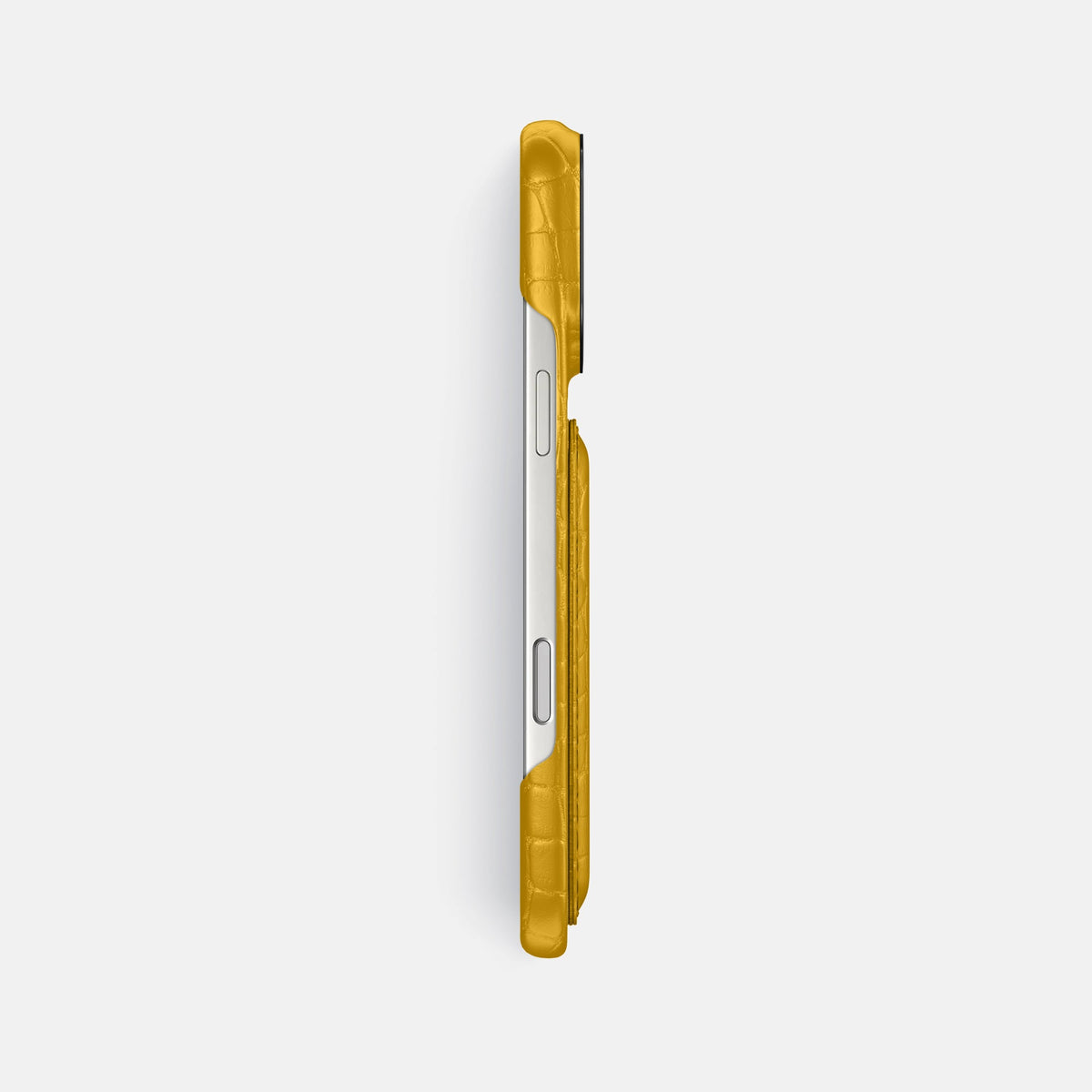 Double Card Case For iPhone 18 Pro Max In Alligator -3 | Yellow-Black