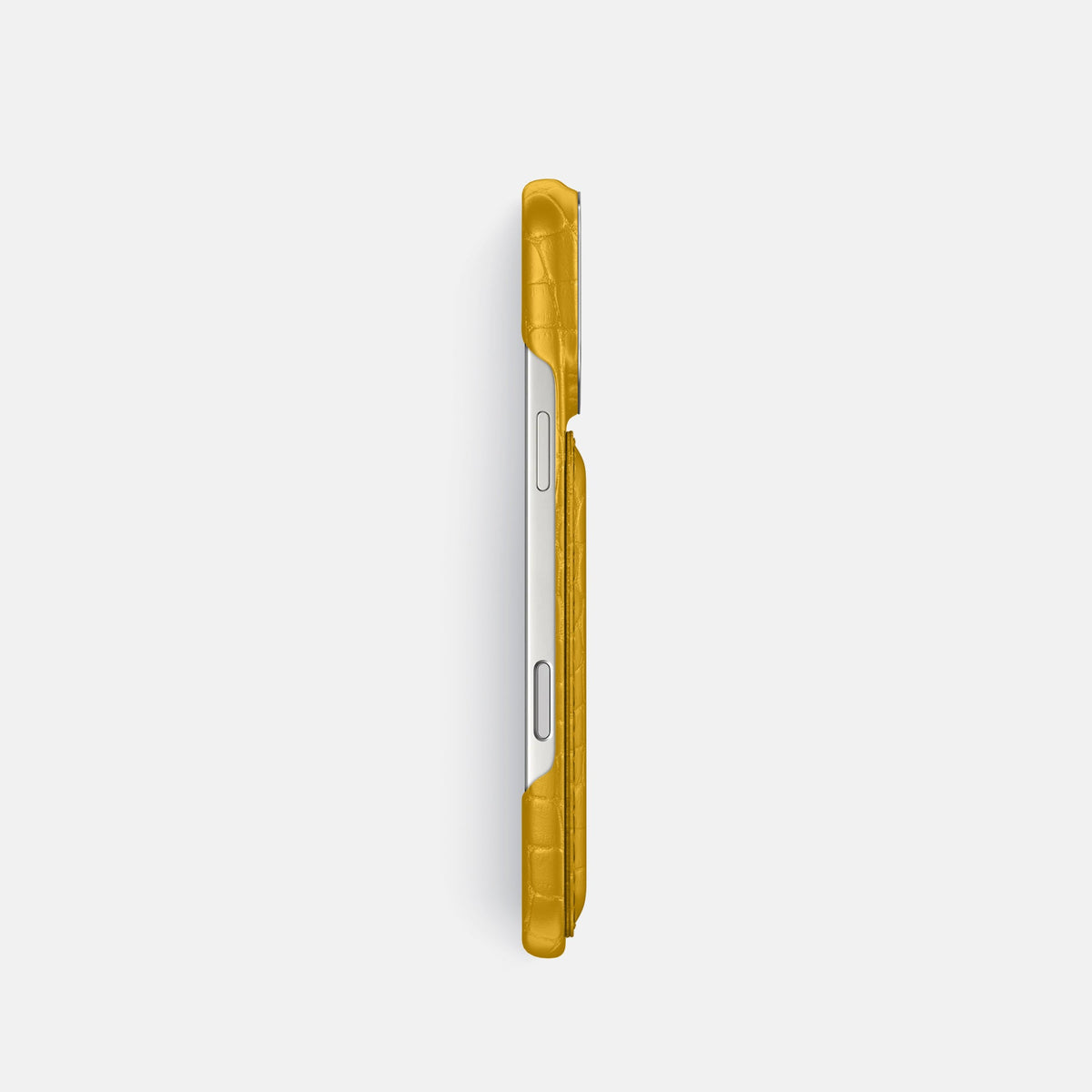 Double Card Case For iPhone 18 Pro In Alligator -3 | Yellow-Steel