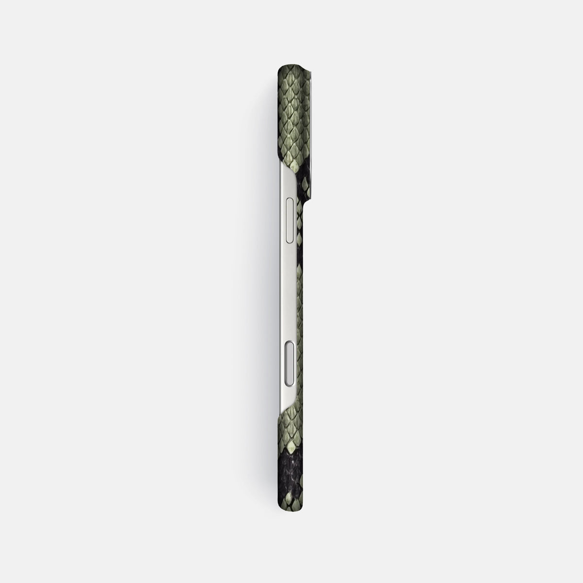 Classic Case For iPhone 17 Pro Max In Deluxe Python -3 | Army-Green-Steel