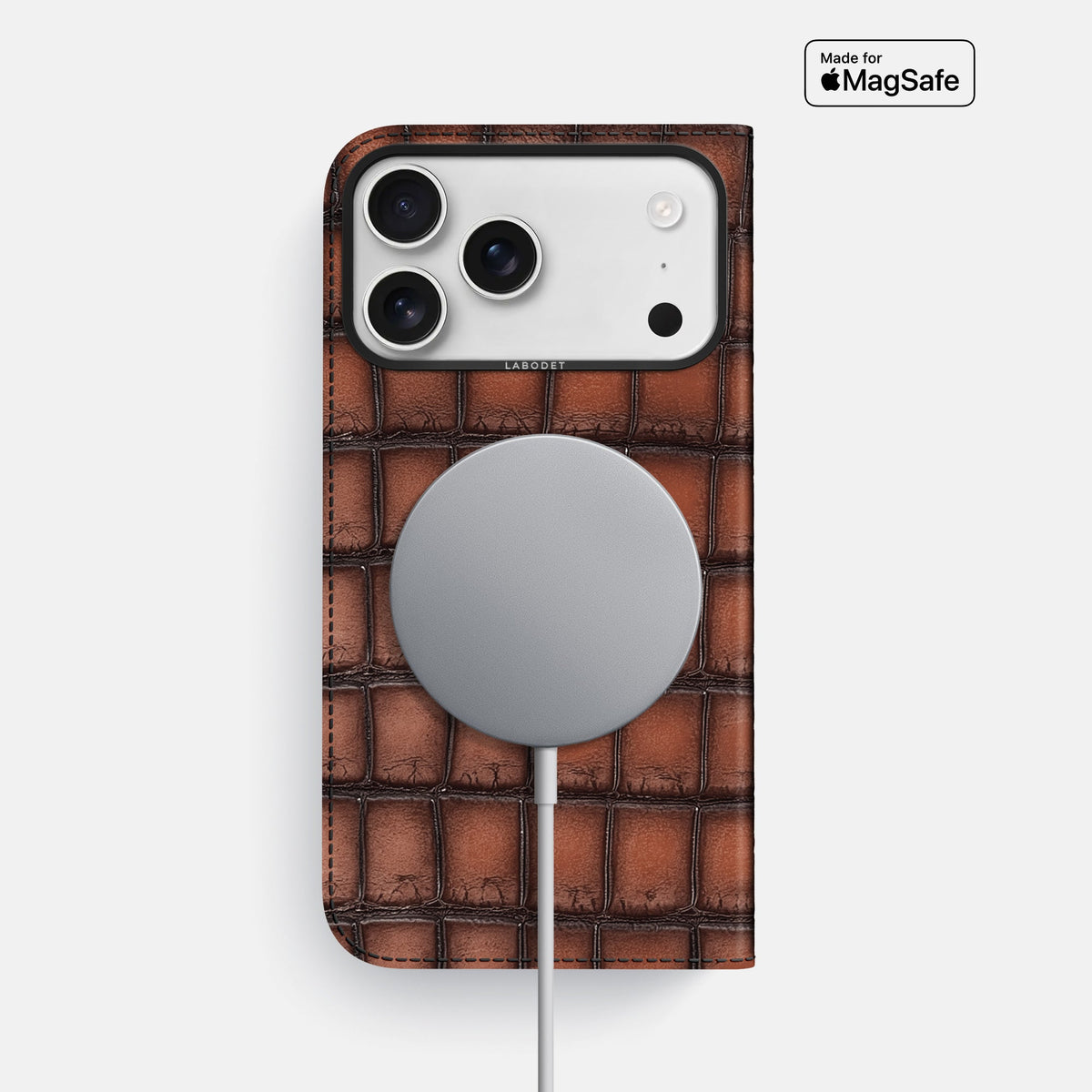 Folio Case For iPhone 18 Pro Max In Patina Alligator -3 | Baobab-Black