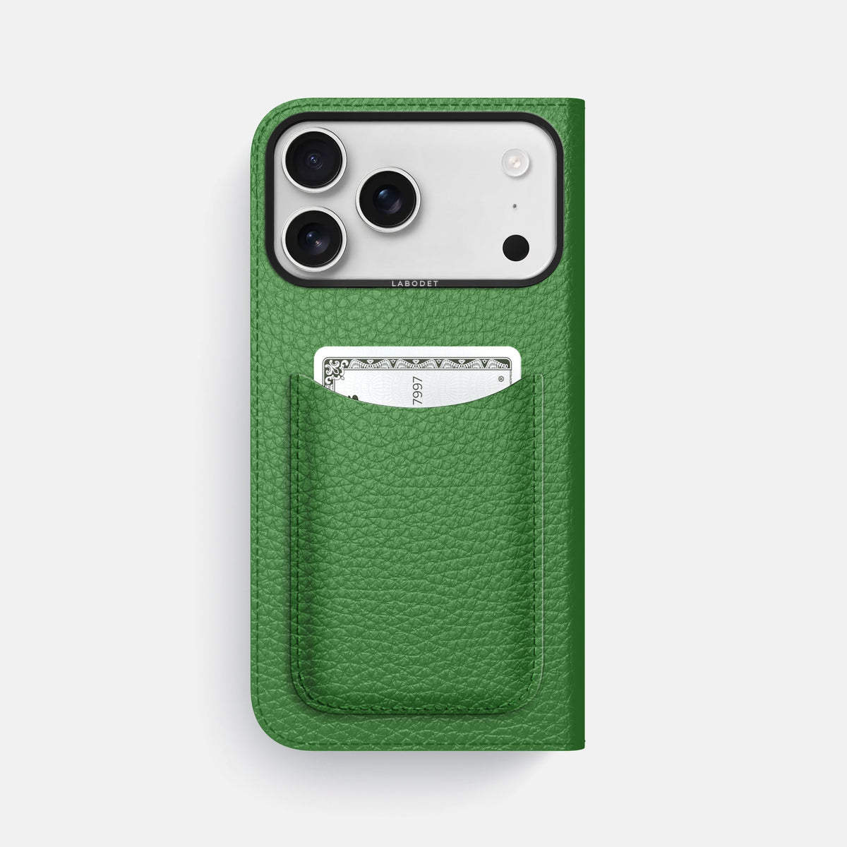 Folio Case with Card For iPhone 18 Pro Max In Calf -3 | Herb-Black