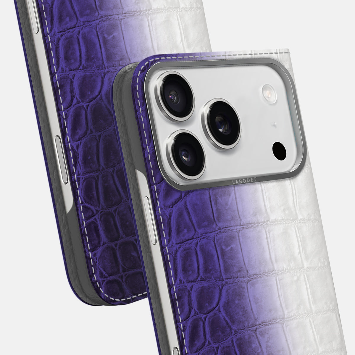 Folio Case For iPhone 17 Pro Max In Himalayan Crocodile -5 | Purple-Steel