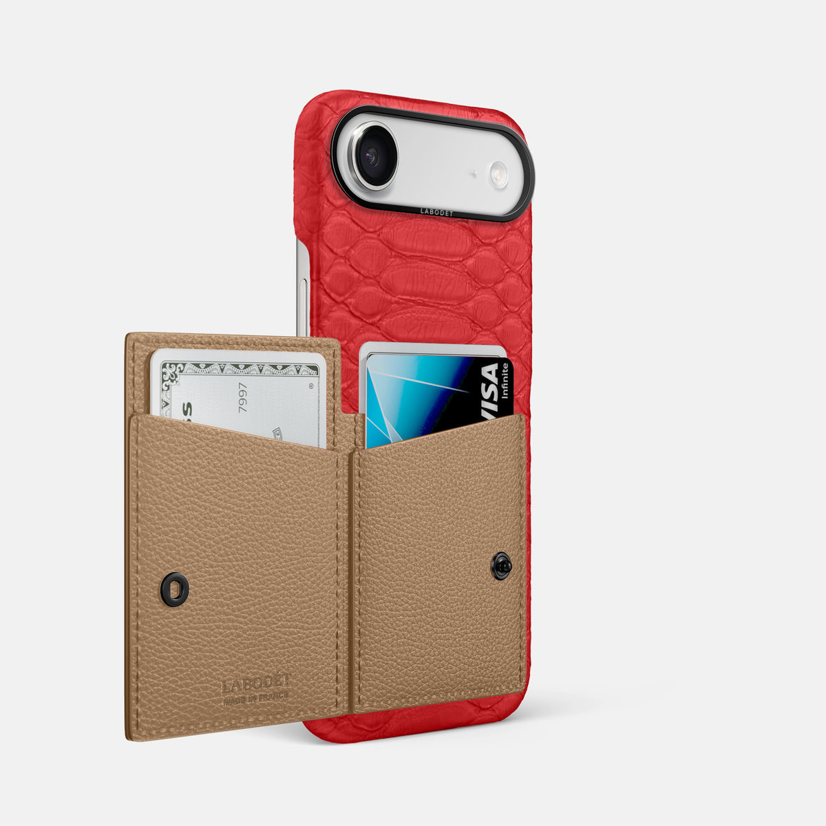Bi-Fold Case For iPhone 17 Air In Python -2 | Red-Black