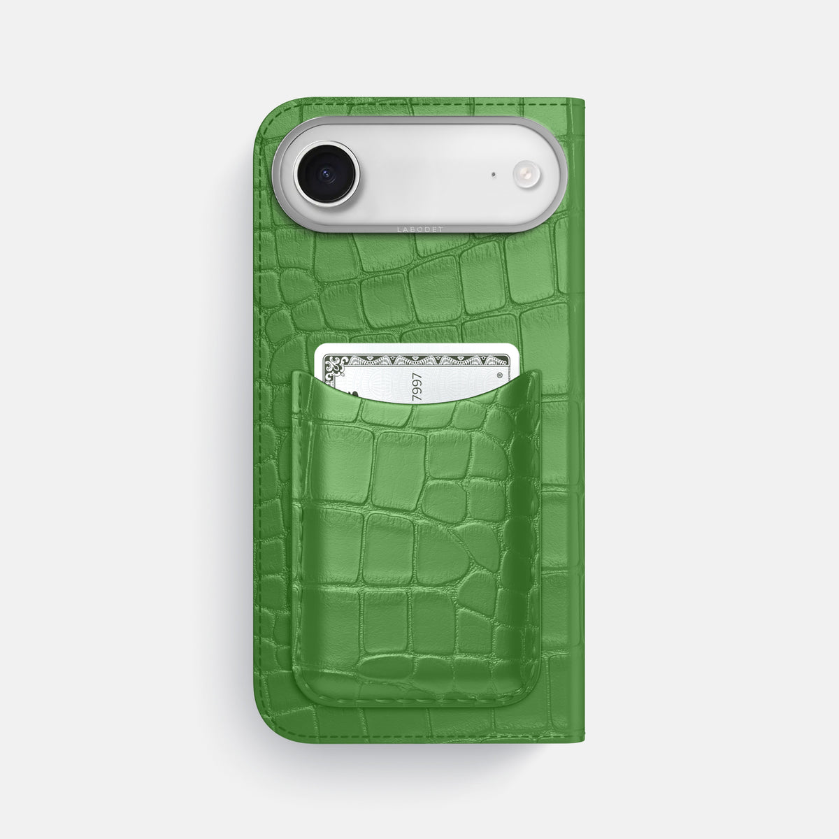 Folio Case with Card For iPhone 17 Air In Alligator -3 | Apple-Green-Steel
