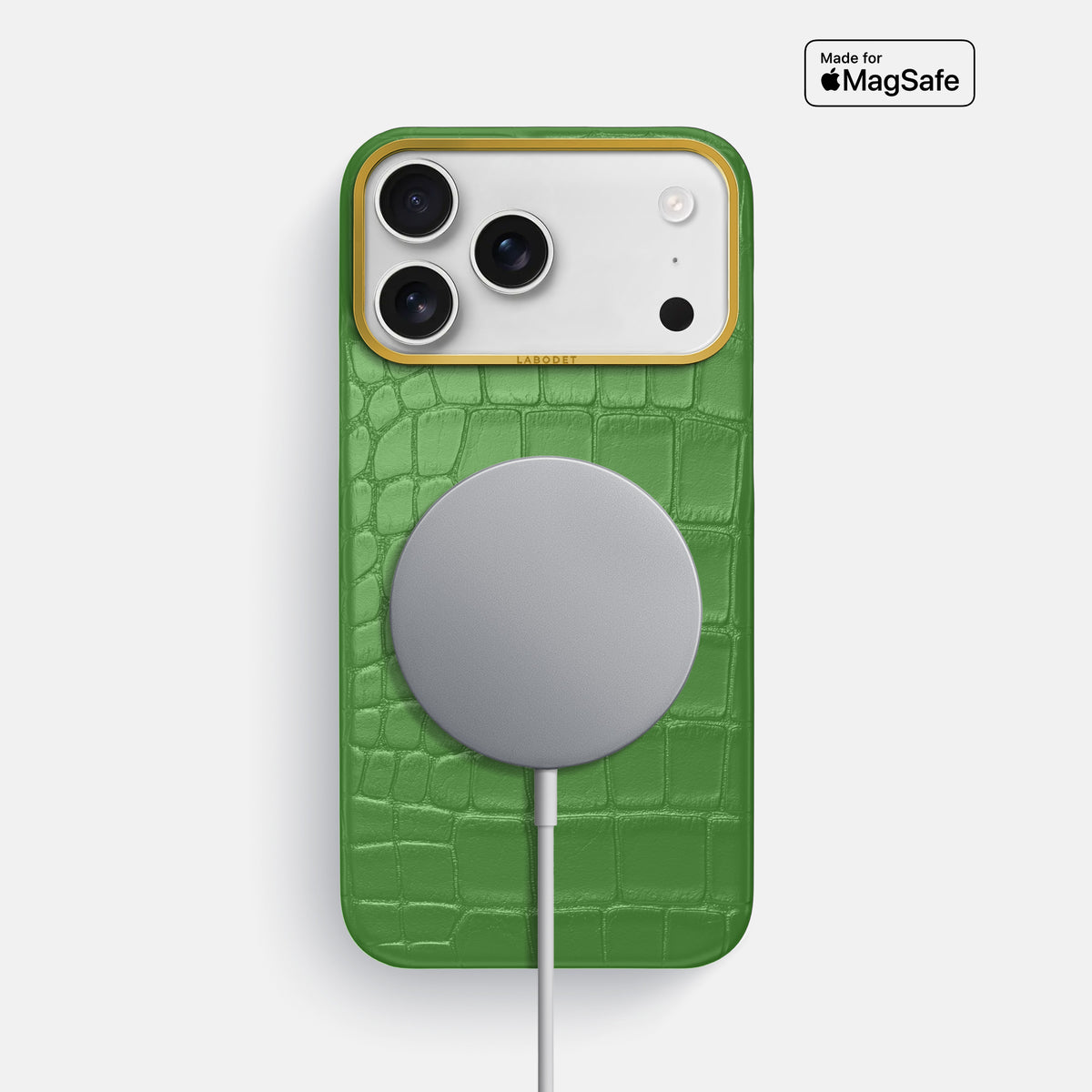 Classic Case For iPhone 17 Pro Max In Alligator -5 | Apple-Green-Gold