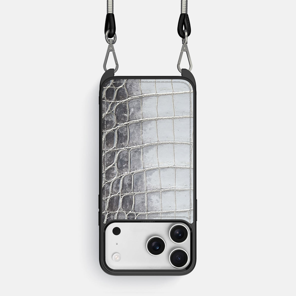 Crossbody Sport Case For iPhone 18 Pro In Himalayan Crocodile -1 | Silver