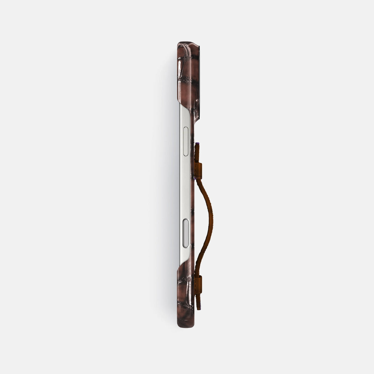 Center Handle For iPhone 18 Pro Max In Patina Alligator -2 | Havana-Brown-Black