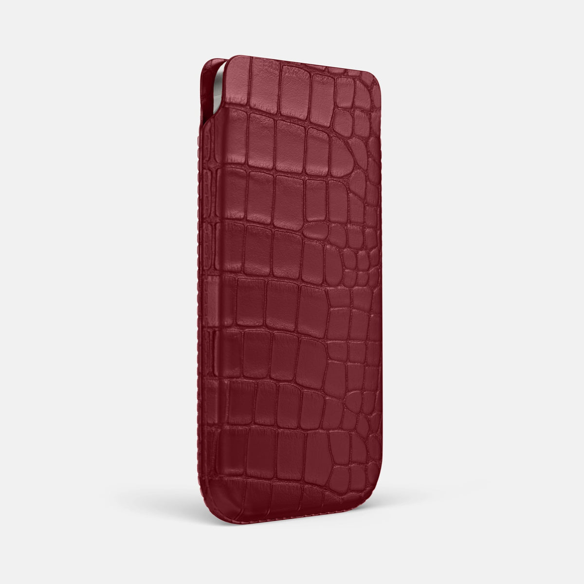 Pouch Case For iPhone 18 Pro Max In Alligator -2 | Burgundy