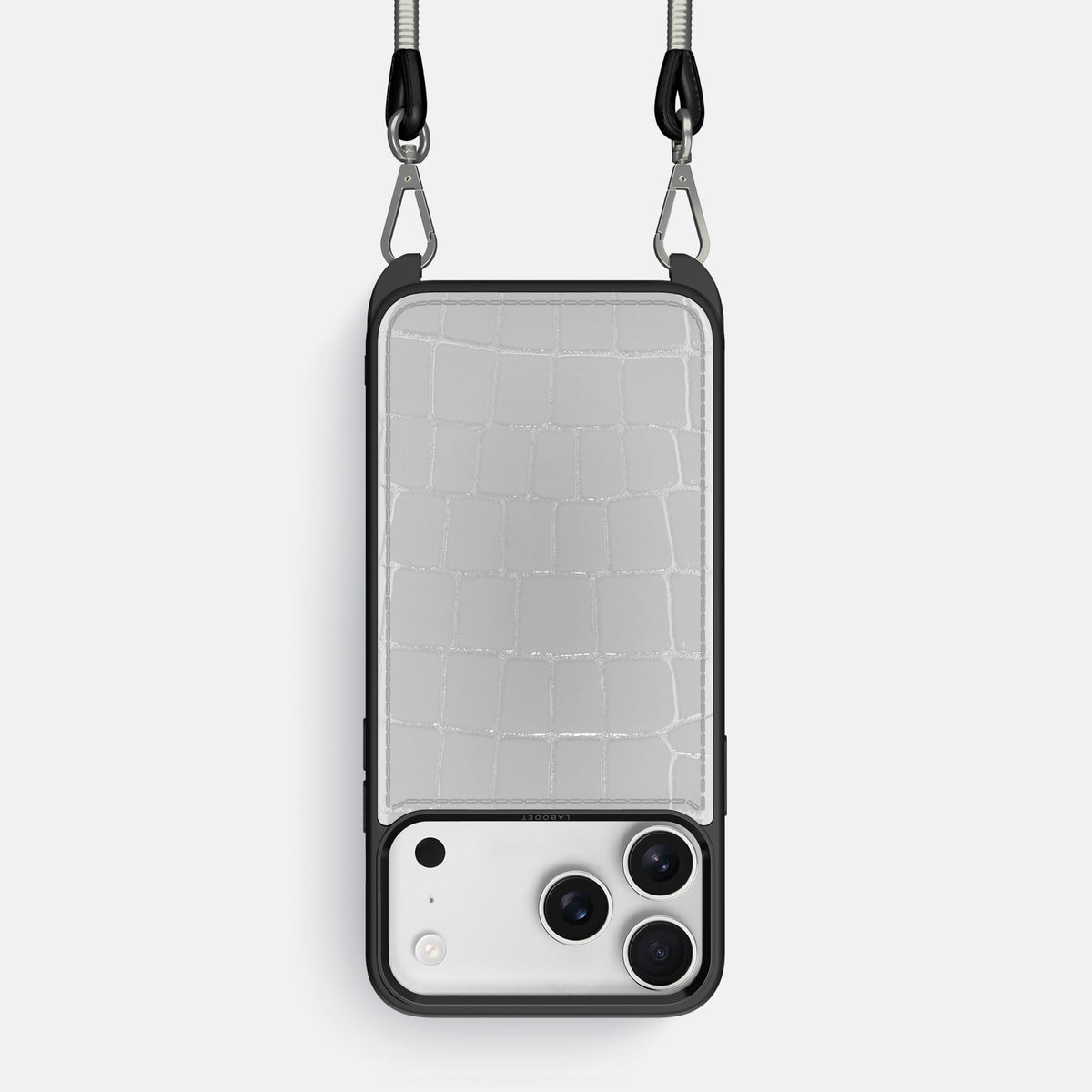 Crossbody Sport Case For iPhone 17 Pro In Shiny Alligator -1 | White