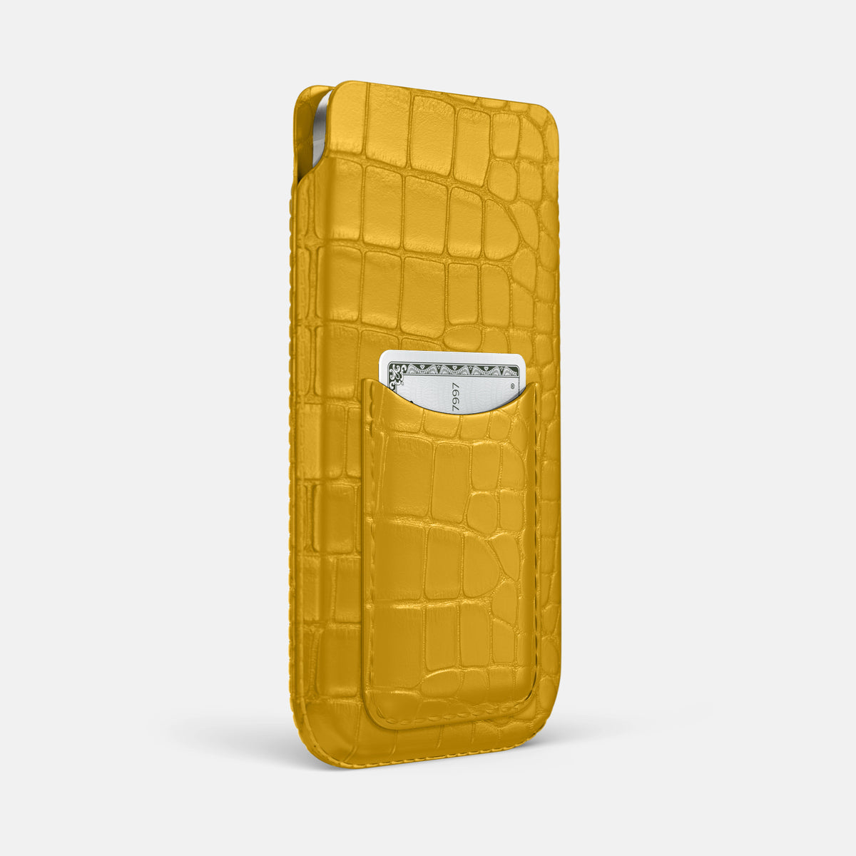 Pouch Card Case For iPhone 17 Pro Max In Alligator -2 | Yellow