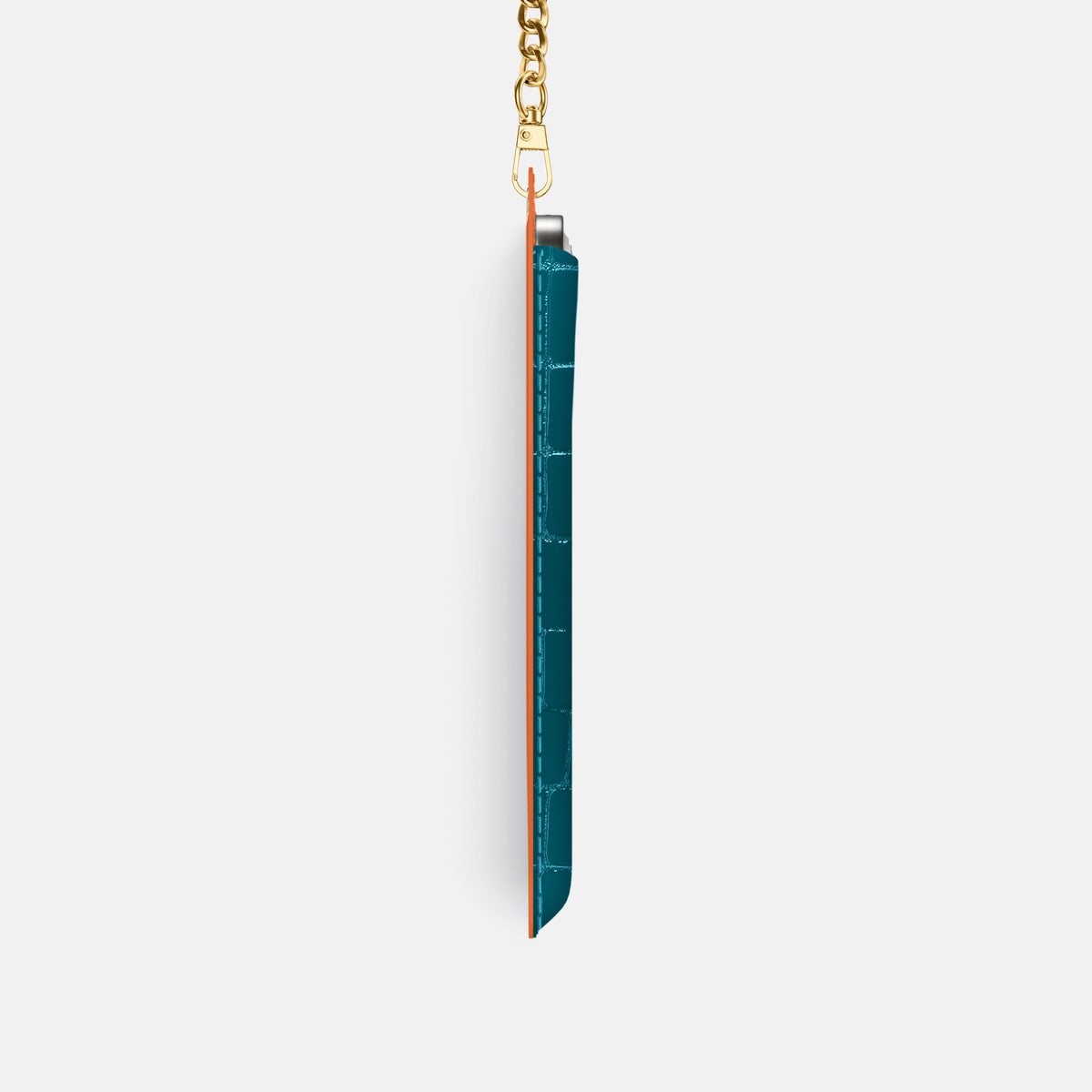 Crossbody Bag For iPhone 17 Pro In Shiny Alligator -4 | Curacao-Gold