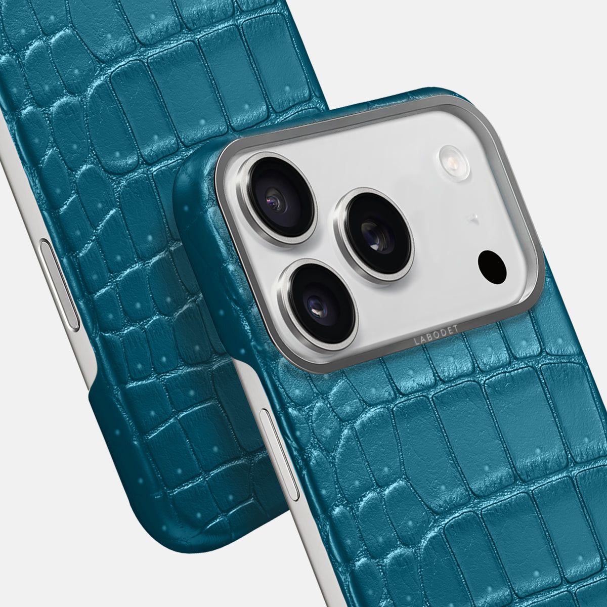 Classic Case For iPhone 17 Pro Max In Porosus Crocodile -6 | Turquoise-Steel