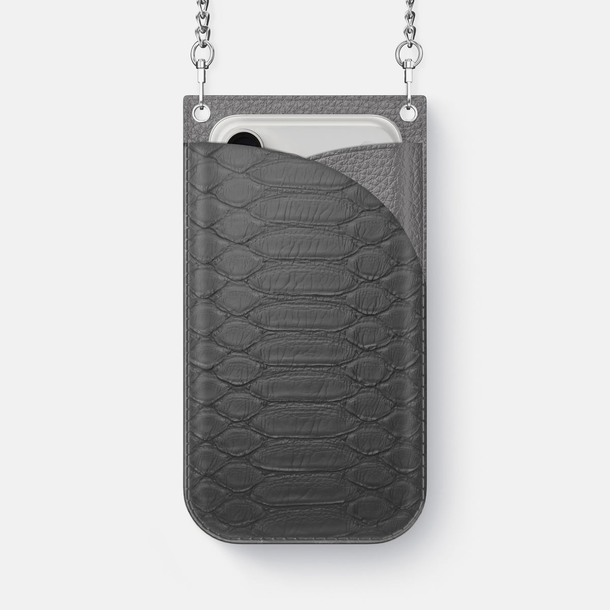 Crossbody Bag For iPhone 17 Air In Python -1 | Grey-Steel