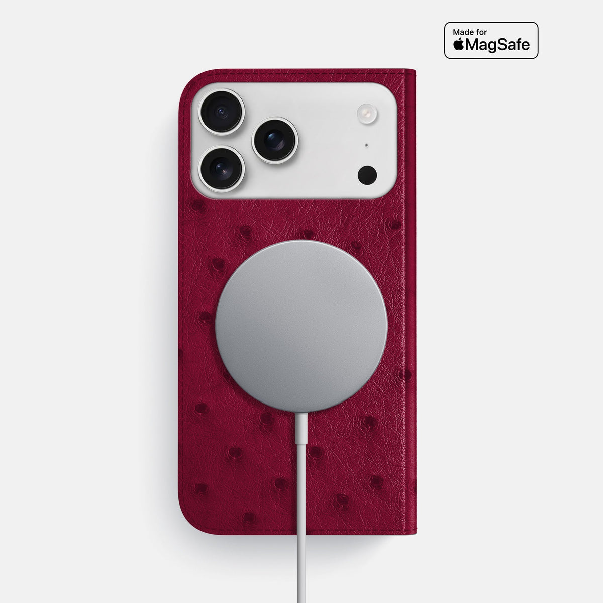 Folio Slim Case For iPhone 18 Pro Max In Ostrich -3 | Bordeaux