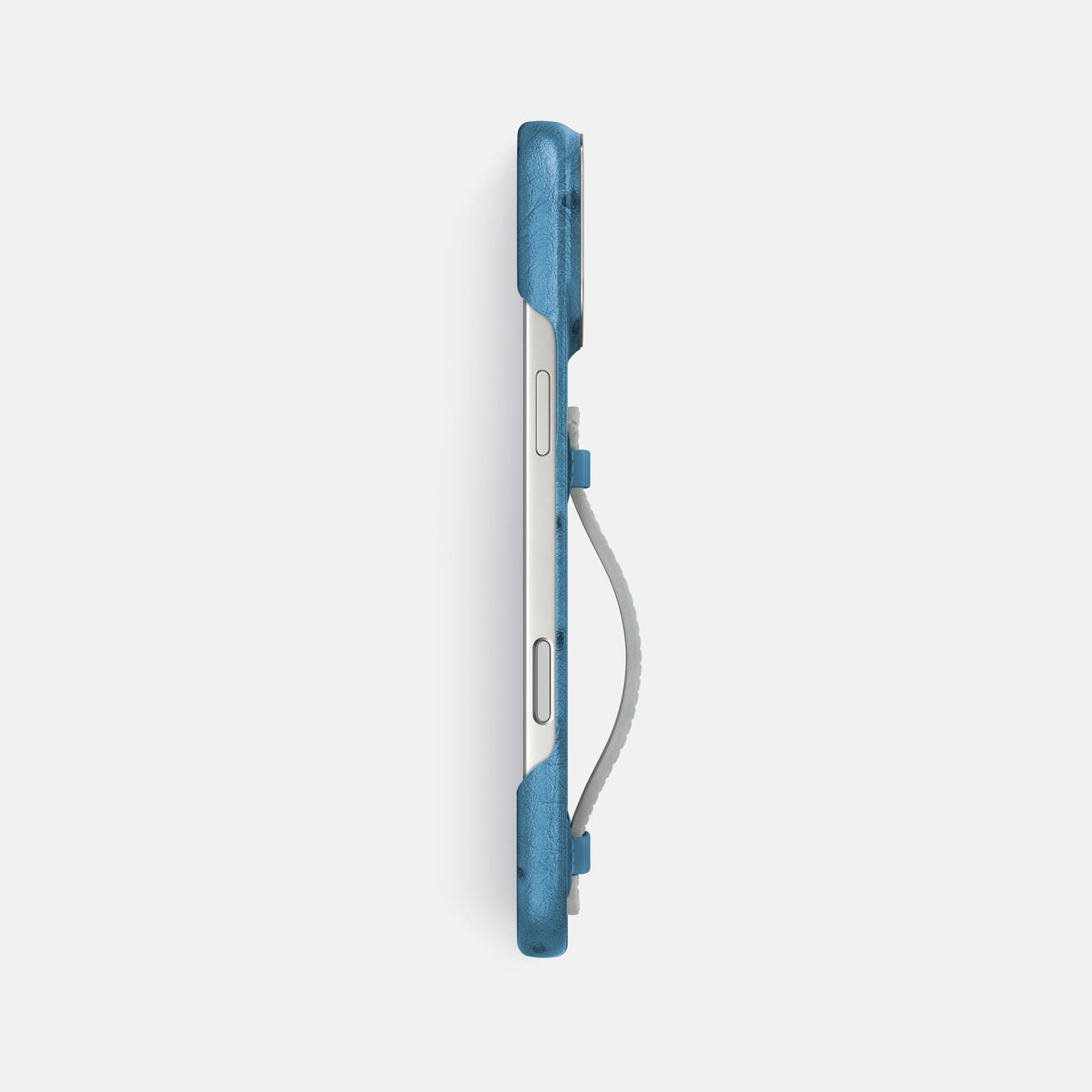 Center Handle Coloré For iPhone 17 Pro Max In Ostrich -2 | Blue-Jeans-Steel