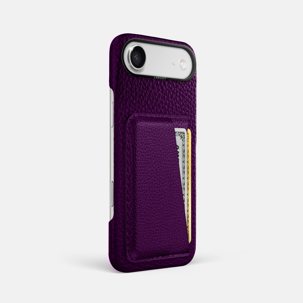 Double Card Case For iPhone 17 Air In Calf -2 | Violet-Black