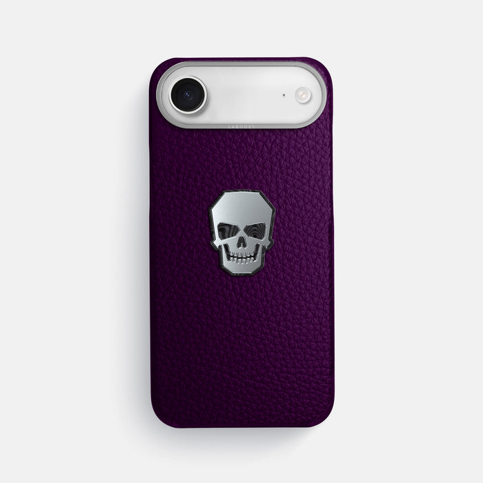 Classic Case With Titanium Skull For iPhone 17 Air In Calf -1 | Violet-Steel