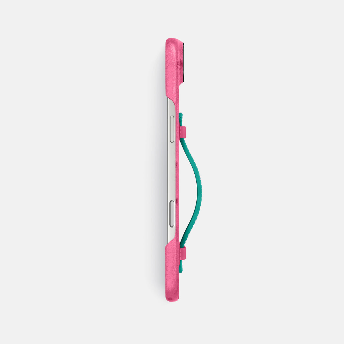 Center Handle Coloré For iPhone 17 Air In Ostrich -2 | Pink-Black
