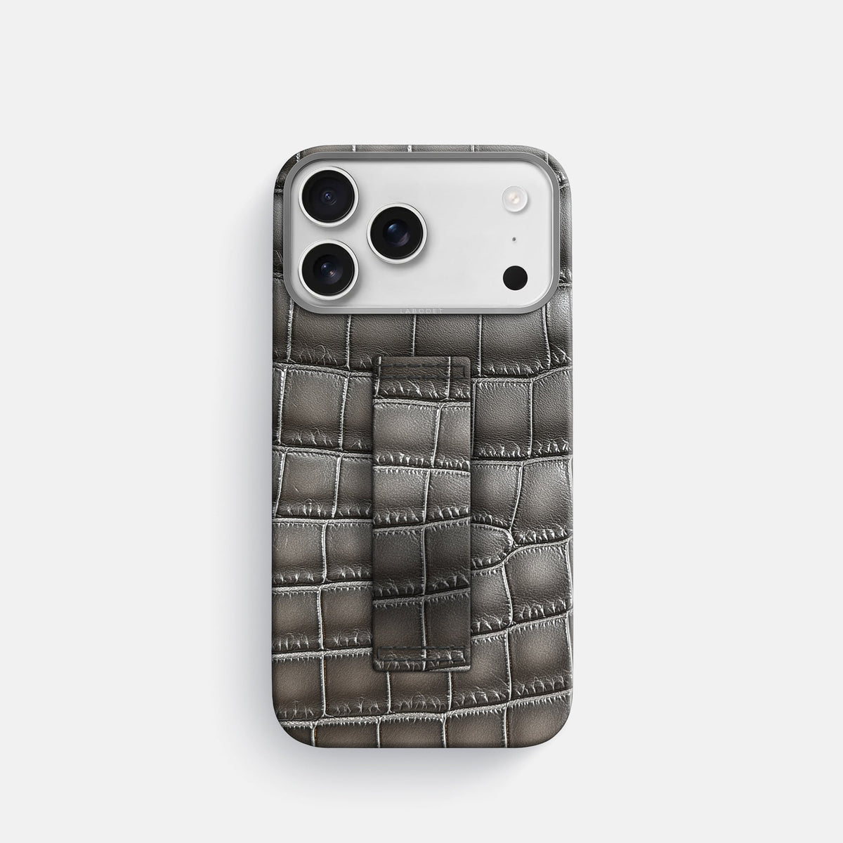 Finger Case For iPhone 18 Pro In Patina Alligator -1 | Grey-Steel