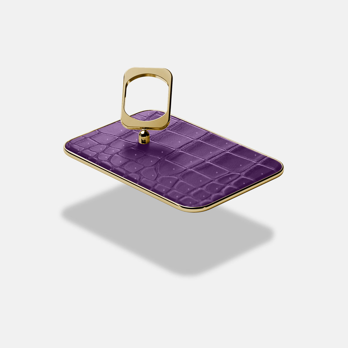 MagSafe Ring For iPhone 17 Air In Porosus Crocodile -4 | Purple-Gold