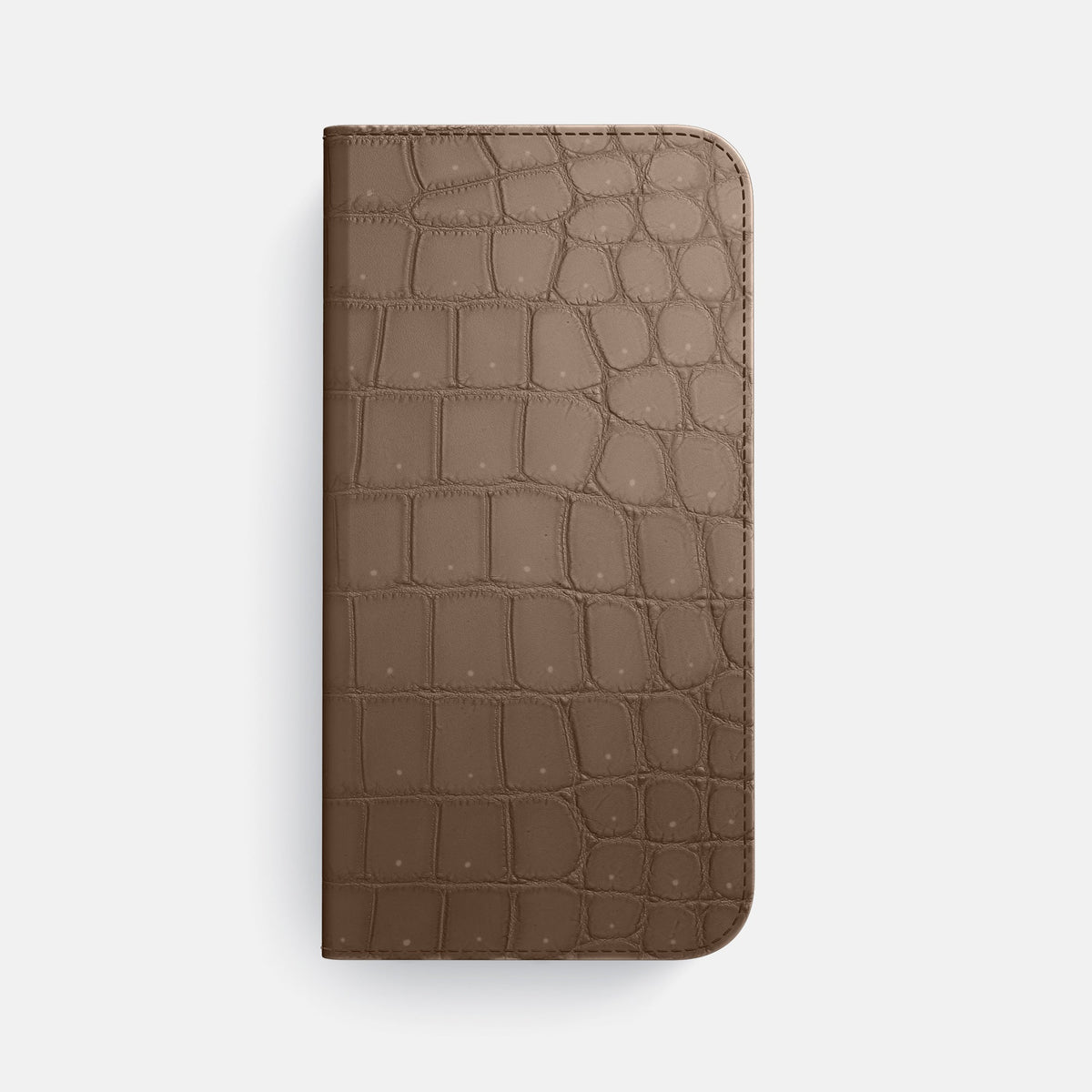 Folio Case with Card For iPhone 18 Pro Max In Porosus Crocodile -4 | Fur-Brown-Black