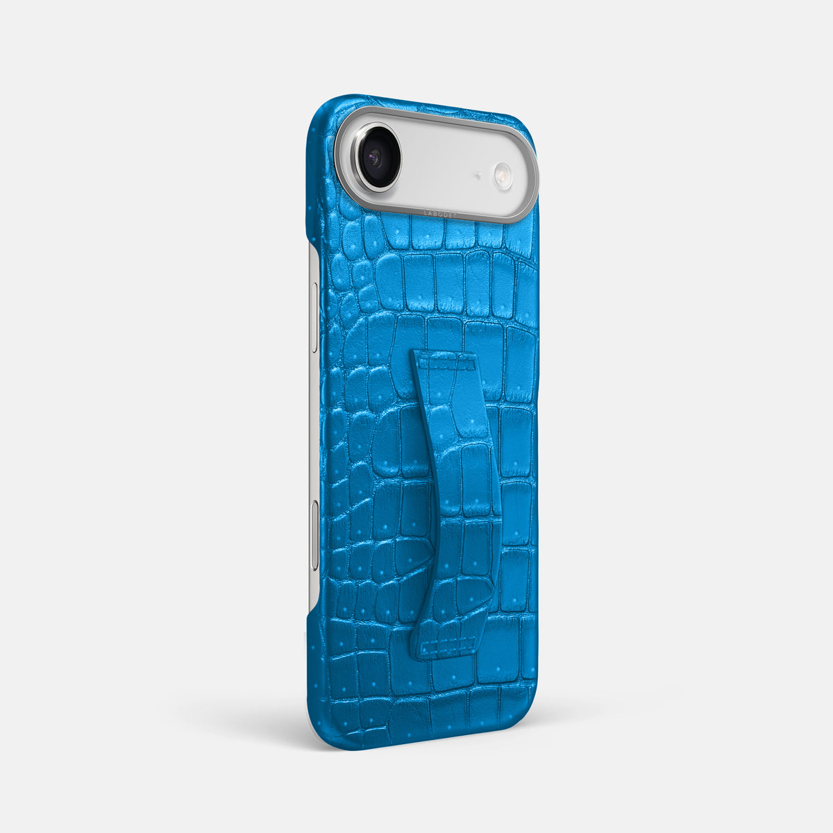 Finger Case For iPhone 17 Air In Porosus Crocodile -2 | Blue-Lagoon-Steel