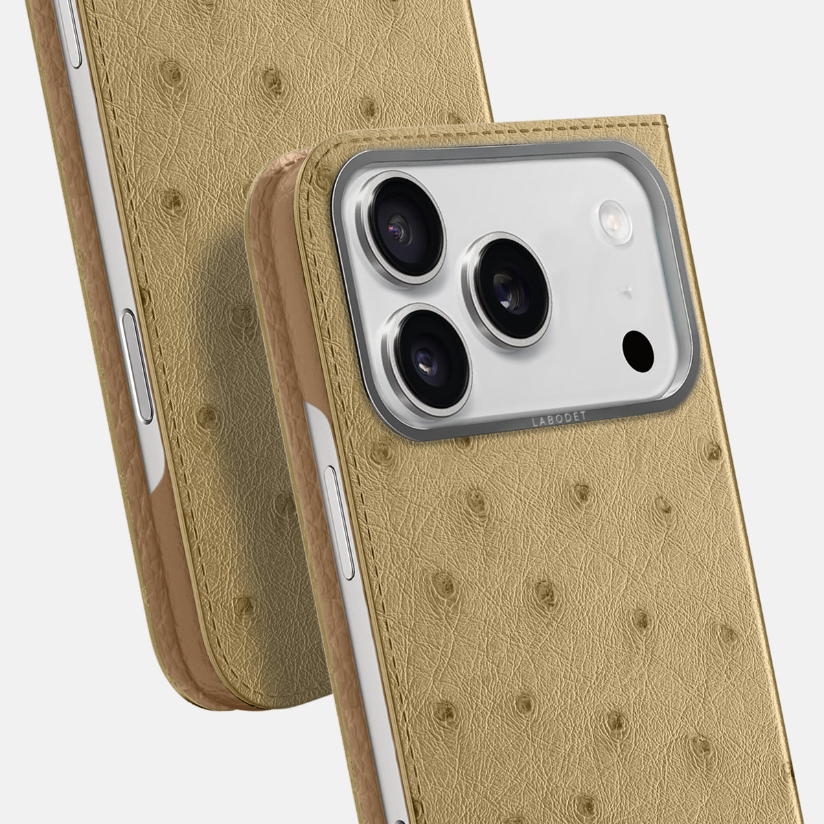 Folio Case For iPhone 18 Pro In Ostrich -5 | Desert-Sand-Steel