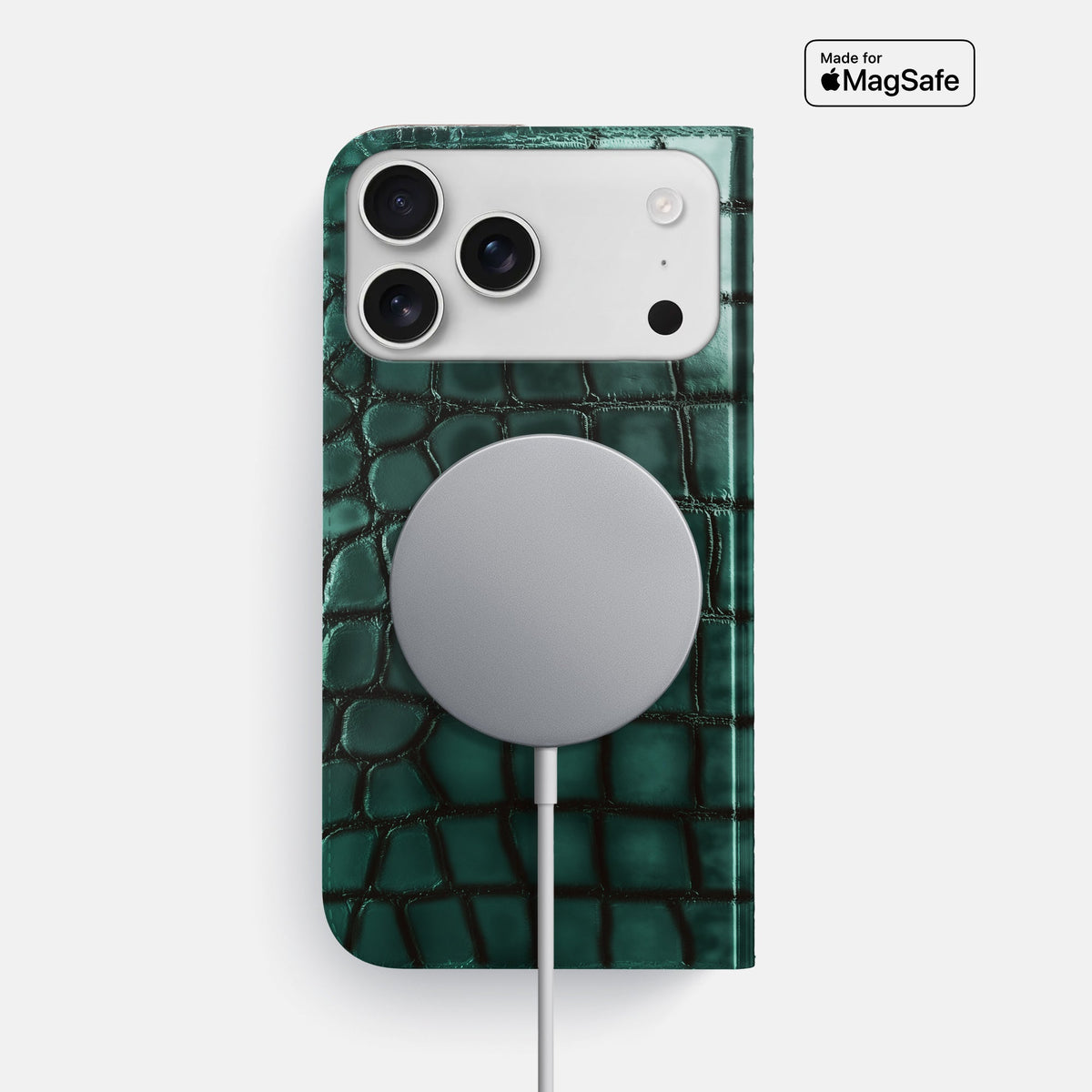 Folio Slim Case For iPhone 18 Pro Max In Patina Alligator -3 | Green