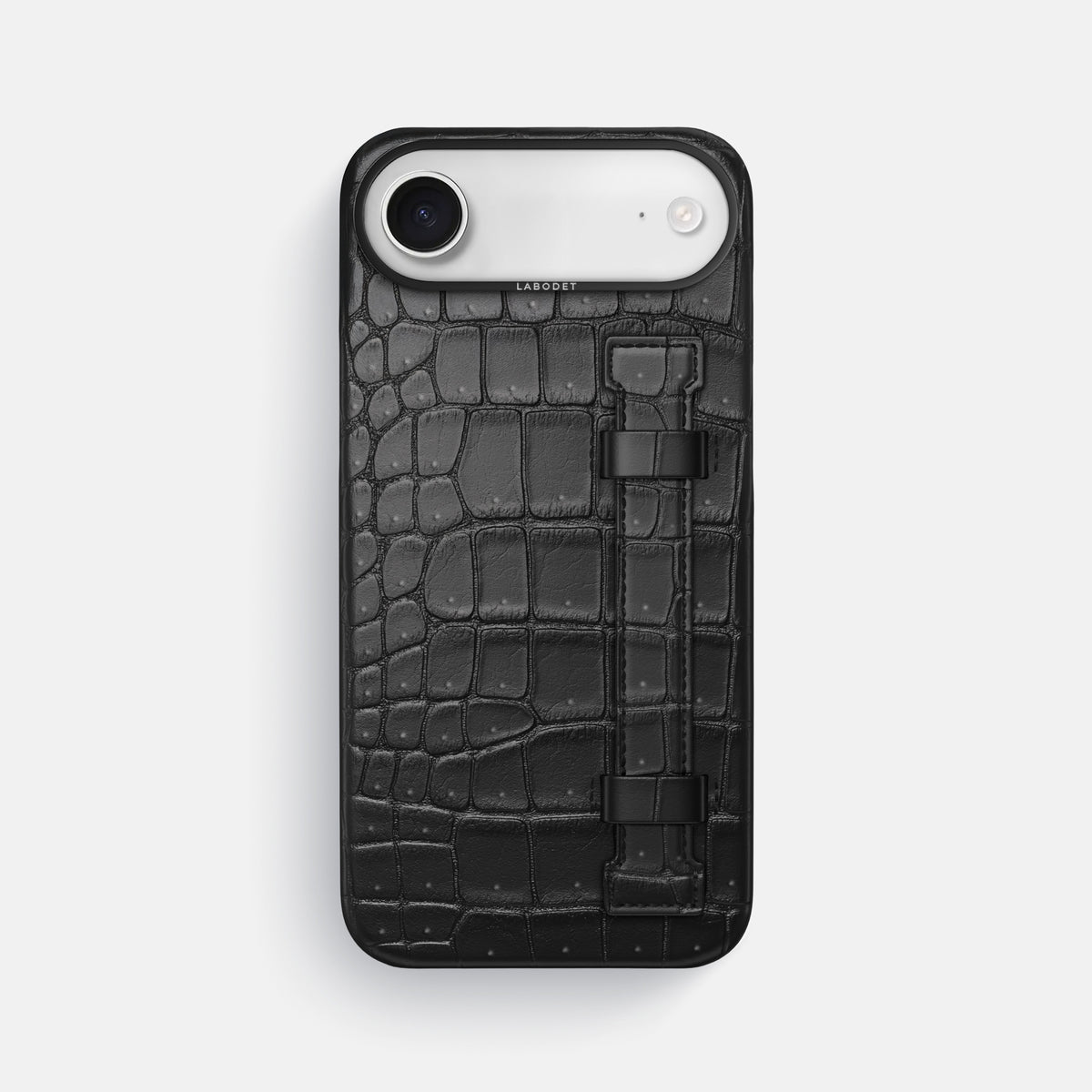 Handle Case For iPhone 17 Air In Porosus Crocodile -1 | Black-Black