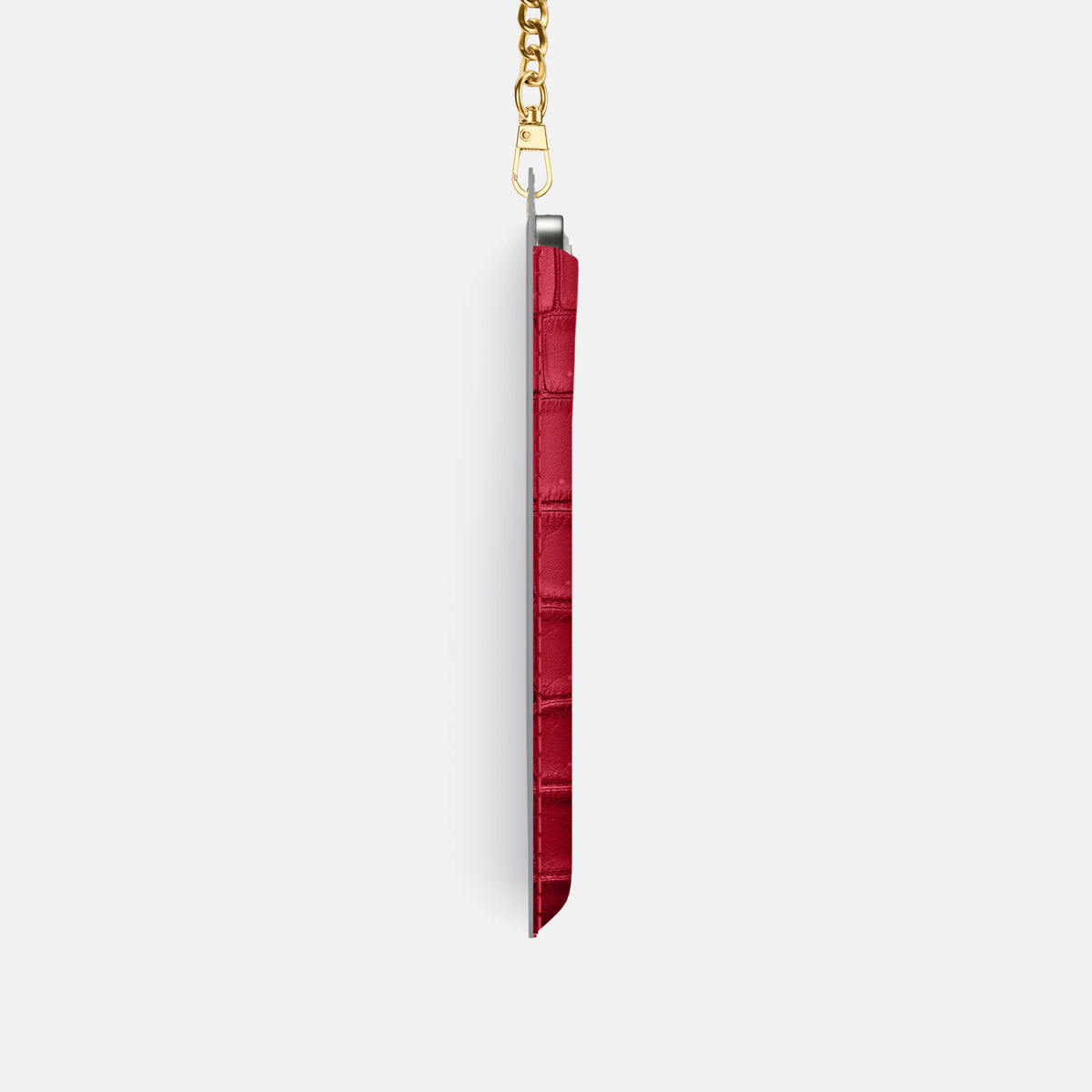Crossbody Bag For iPhone 17 Pro In Porosus Crocodile -4 | Burgundy-Gold