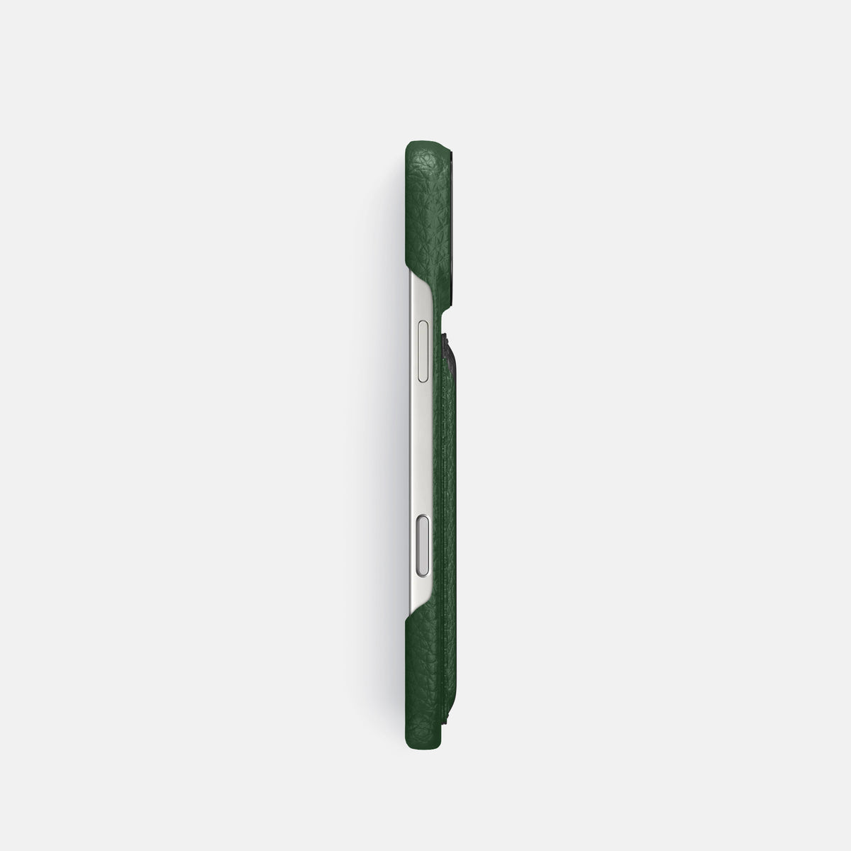 Double Card Case For iPhone 17 Pro In Calf -3 | Dark-Green-Black