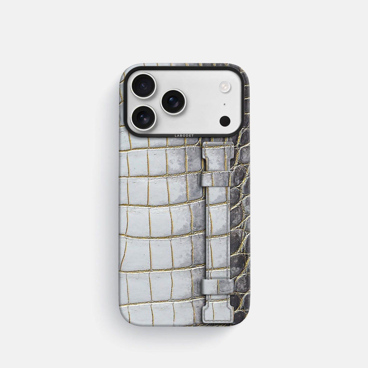 Handle Case For iPhone 18 Pro In Himalayan Crocodile -1 | Gold-Black