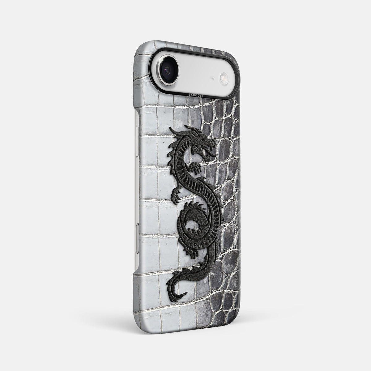 Classic Case With Carbon Dragon For iPhone 17 Air In Himalayan Crocodile -2 | Silver-Black