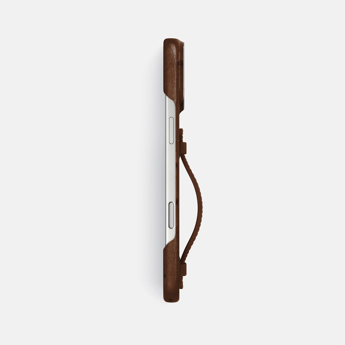 Center Handle For iPhone 18 Pro Max In Ostrich -2 | Chocolate-Steel