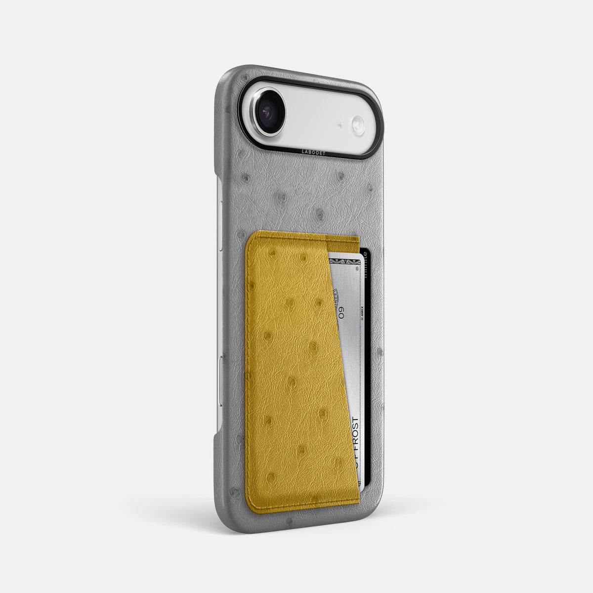 Double Card Case Coloré For iPhone 17 Air In Ostrich -2 | Silver-Black
