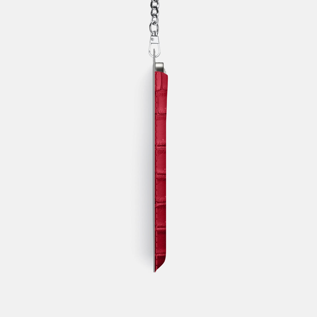 Crossbody Bag For iPhone 18 Pro In Porosus Crocodile -4 | Burgundy-Steel